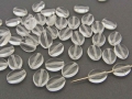 100 x Böhmische Glasperlen, flach oval, 8 x 6 x 3,5 mm, kristall